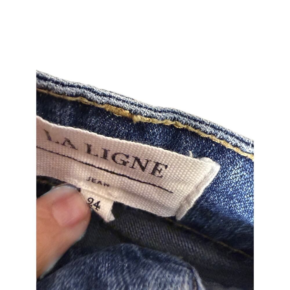 La Ligne Meredith High Rise Cropped Flare Jeans Women's Sz. 24 - Picture 5 of 7